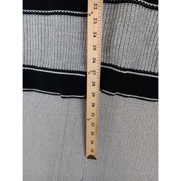 Gap Open Textured Cardigan Sweater Womens L Black Gray Striped Casual - Picture 12 of 14